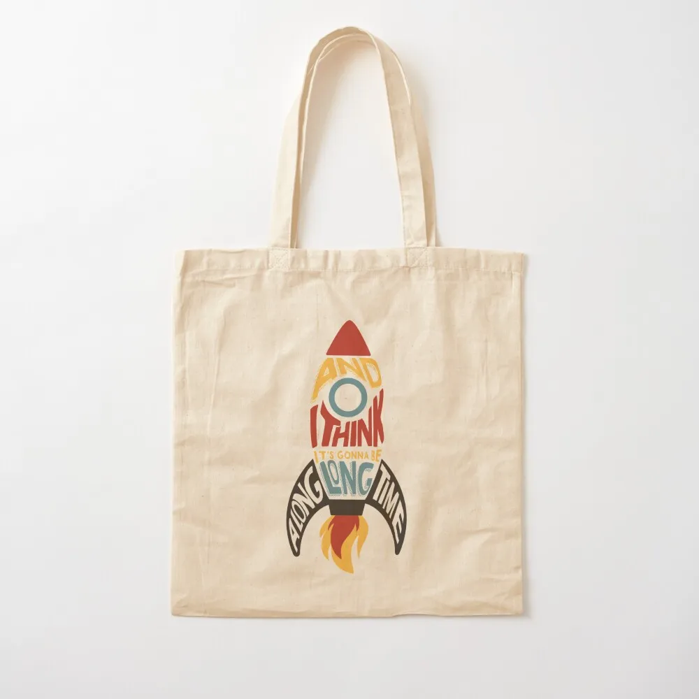 

rocketman calligram Tote Bag Portable shopping bag Woman shopper bag tote men tote canvas