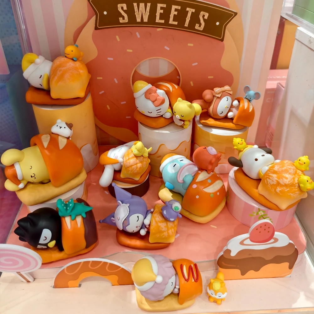 

Kawaii MINISO Sanrio Happy Baking Series Blind Box Action Figure Hello Kitty My Melody Model Toy Surprise Box Ornament Girl Gift