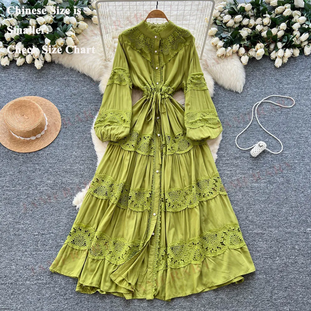 

Элегантное женское платье А-силуэта с вышивкой, длинными рукавами, свободного кроя, на пуговицах, весна-осень