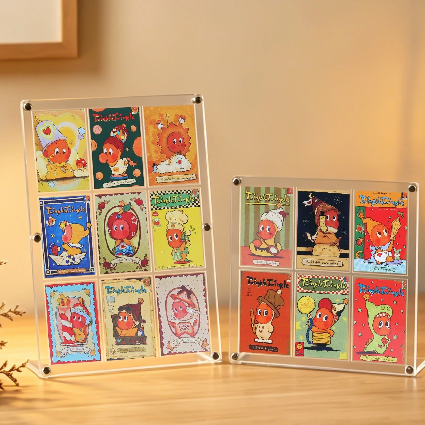 yesThickened 1-12 Grid 3 Inch Acrylic Photocard Display Frame, Kpop Idol Card Polaroid Photo/Star Card Holder