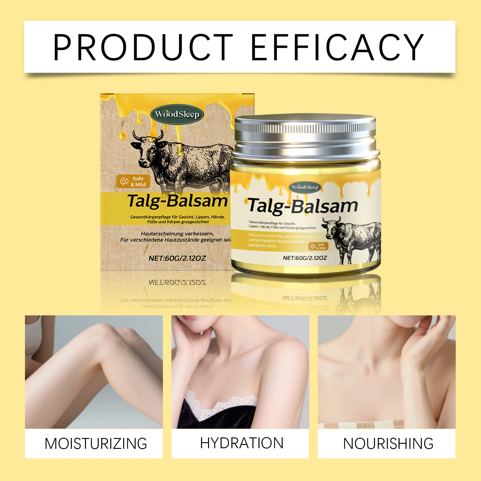 بلسم طويل القامة من وودسليب، ترطيب عميق، مغذي لطيف للبشرة الحساسة، يحسن الجفاف والضيق ويوازن رطوبة البشرة #3