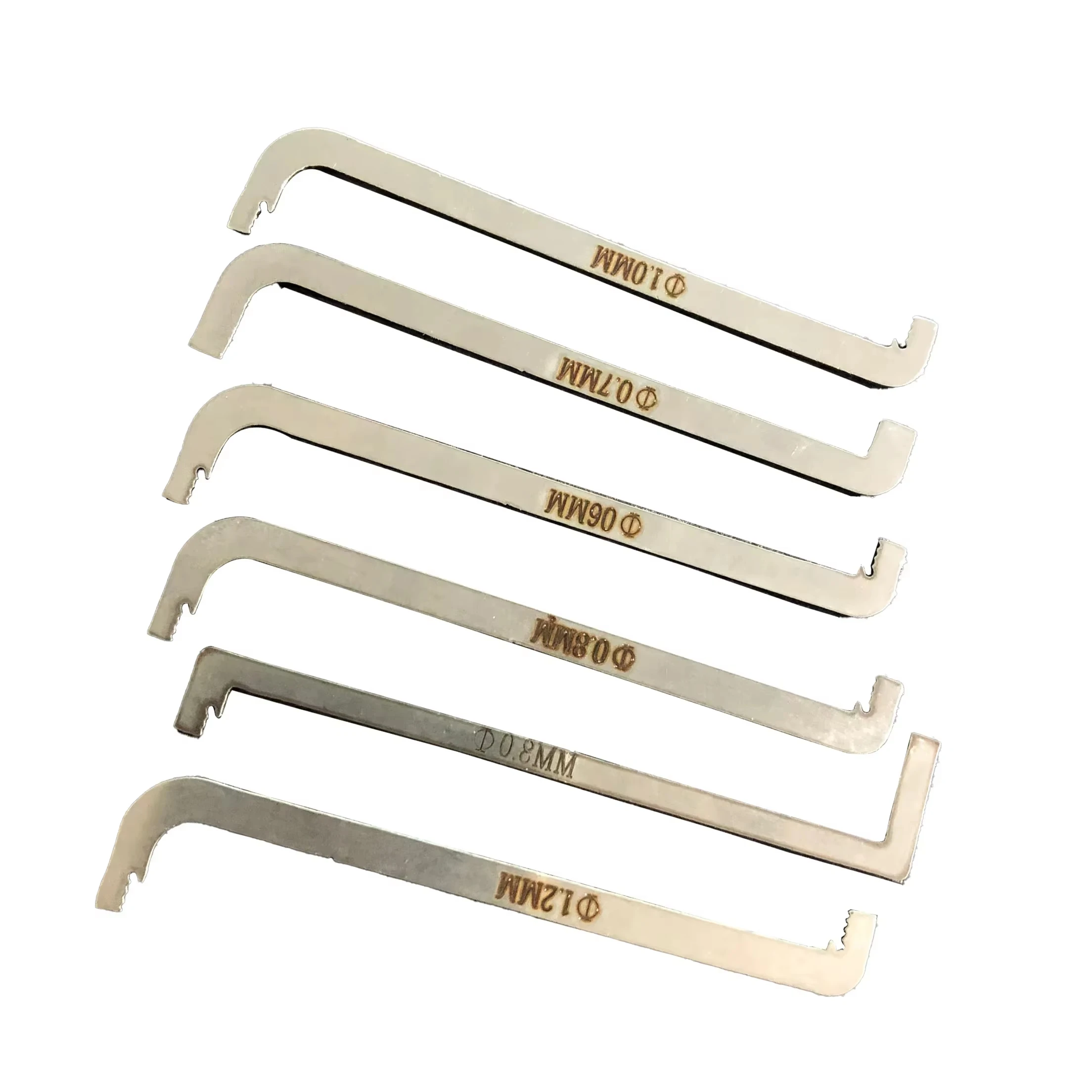 6 Pcs Professional Locksmith Tool Set - Double Head Tension Wrench with Replacement Turner