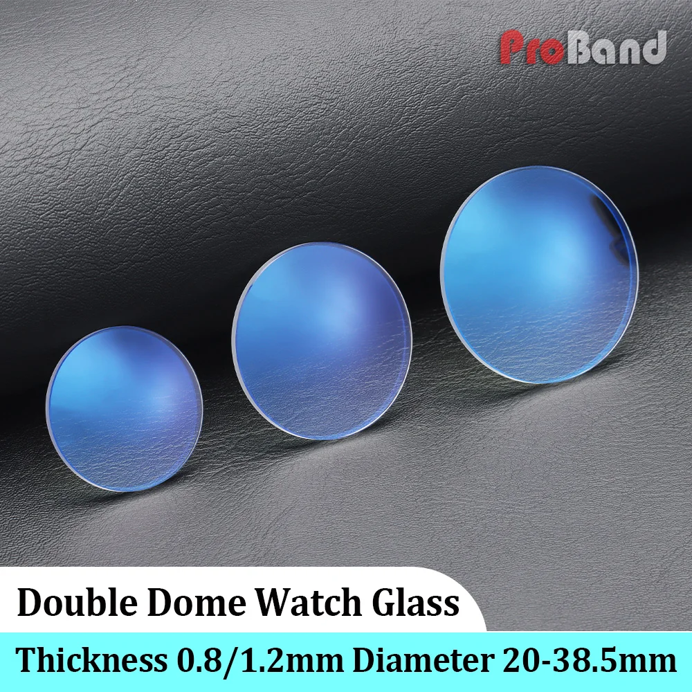 1PCS Diameters 28mm-38.5mm Watch Glass Sapphire Replacement Double Dome AR Blue 2.0mm Thick Transparent Crystal for Watchmaker
