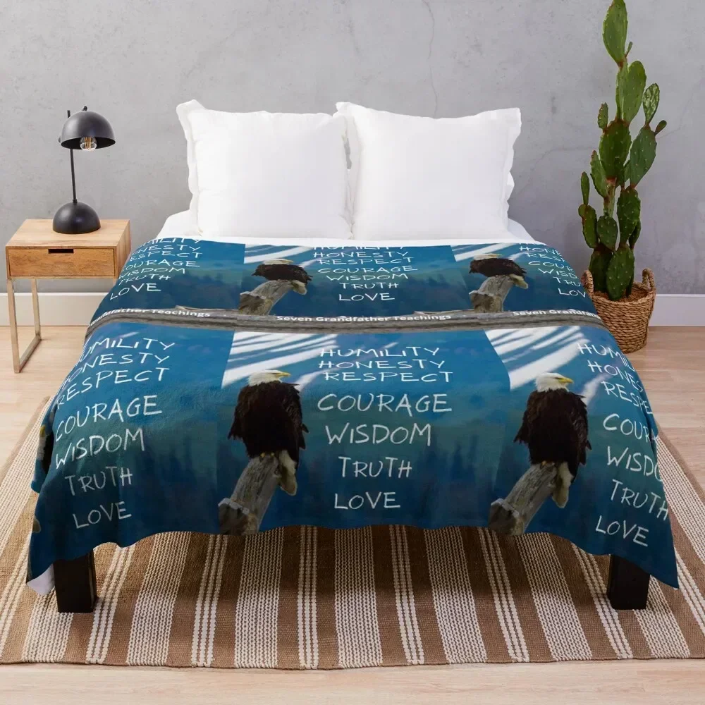 

Seven Grandfather Teachings Throw Blanket blankets and throws Thins Bed decorative Blankets