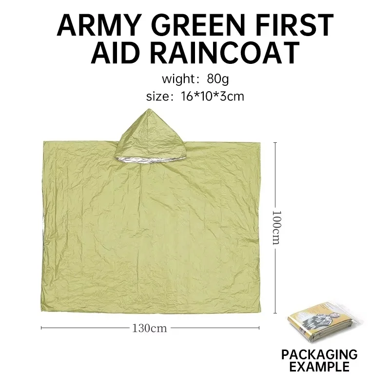 Emergency Raincoat Poncho Waterproof Rainwear Blanket Survival Camping Equipment Cold Insulation Rainwear Camping Equipment image 4
