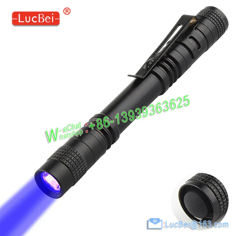 

365nm Mini UV Fluorescence Detection Flashlight EDC Torch Light Linterna LED Lanterna Ultraviolet Ultra Violet AAA Dry Battery