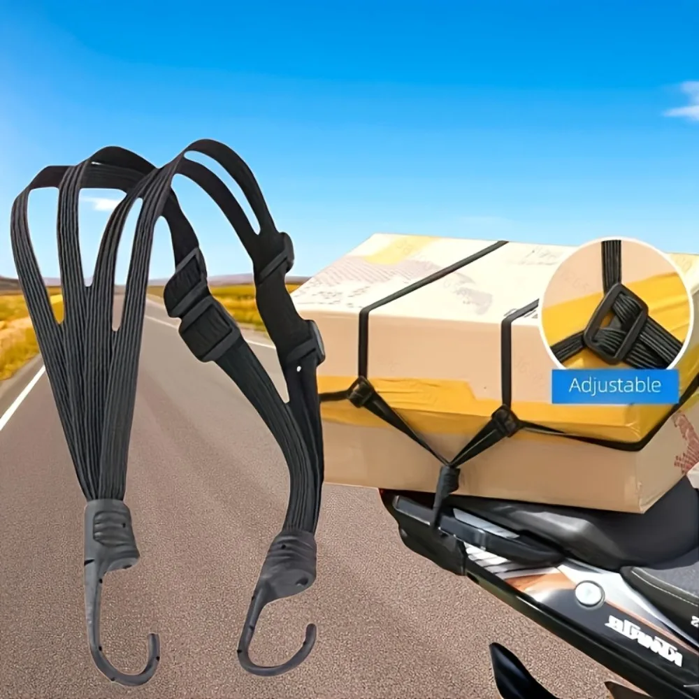 Motorcycle Back Seat Helmet Strips Elastic Rope Motorcycle Helmet Fixed Strap Adjustment Fix Rope Goods Strap Luggage Net