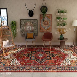 American Retro Living Room Decoration Carpet Minimalist Bedside Rugs for Bedroom Large Area Non-Slip Mat Washable Lounge Rug