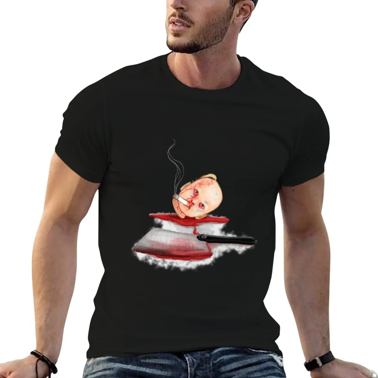 

Dead smoking Doll T-Shirt man t shirt graphic cotton tshirt 100% cotton t shirts man 100% T-Shirt