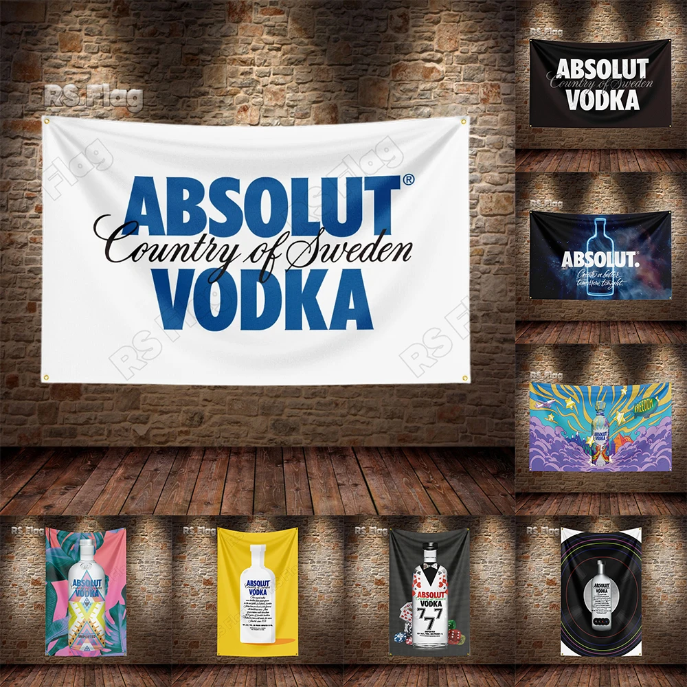 

3x5 Ft Absolut Vodkas Flag Polyester Printed Wine Flags for Decor