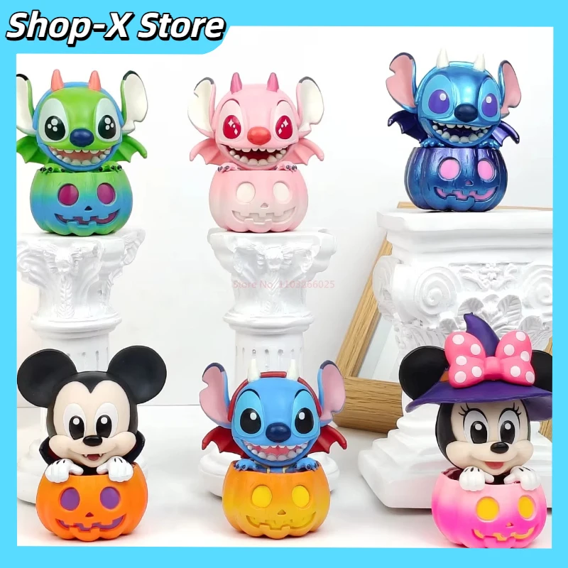 Halloween Mickey Mouse And Friend Pumpkin Version Halloween Limited Cosbi Blind Box Mini Figure Guess Christma Desktop Gift Toys
