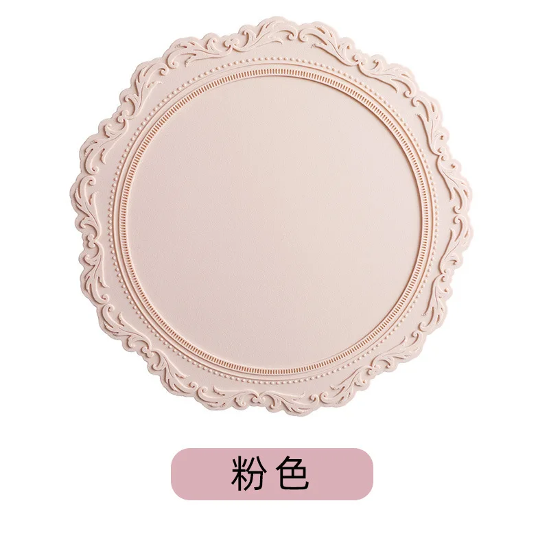 

ZML placemat retro relief household thermal insulation mat decorative non-slip drain coaster