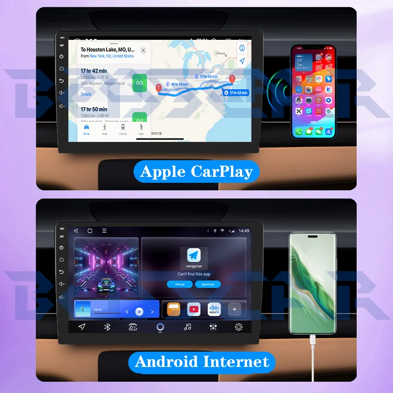 BOSSCAR Android 14 Carplay 2 Din Stereo Car Multimedia GPS 2din Radio For Mercedes-Benz GL 320/GL 350/GL 420/GL 450/GL 500