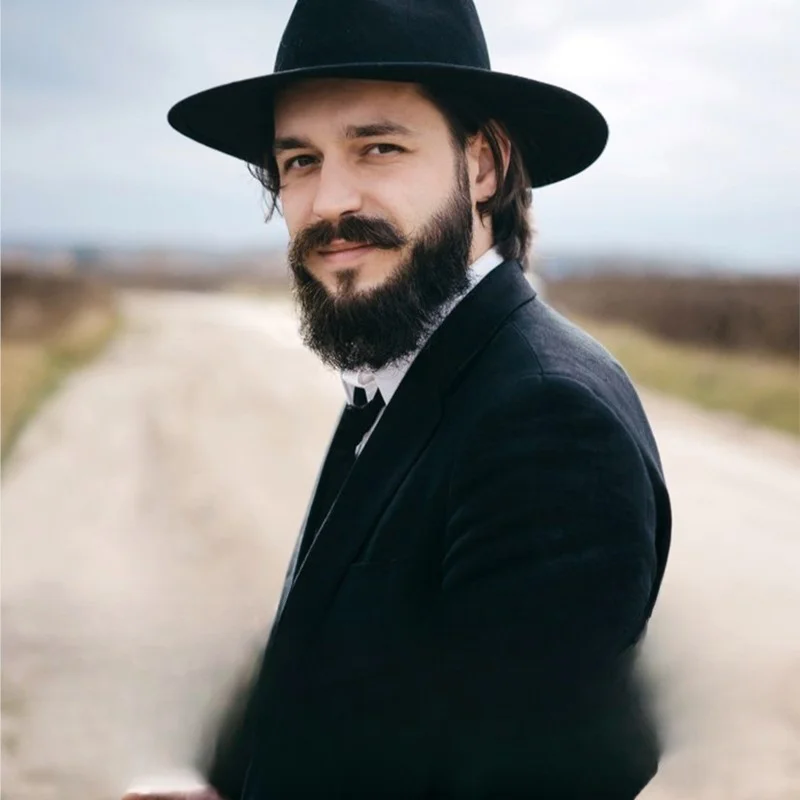 New fashionable pure tweed wide-brimmed suit hat in black