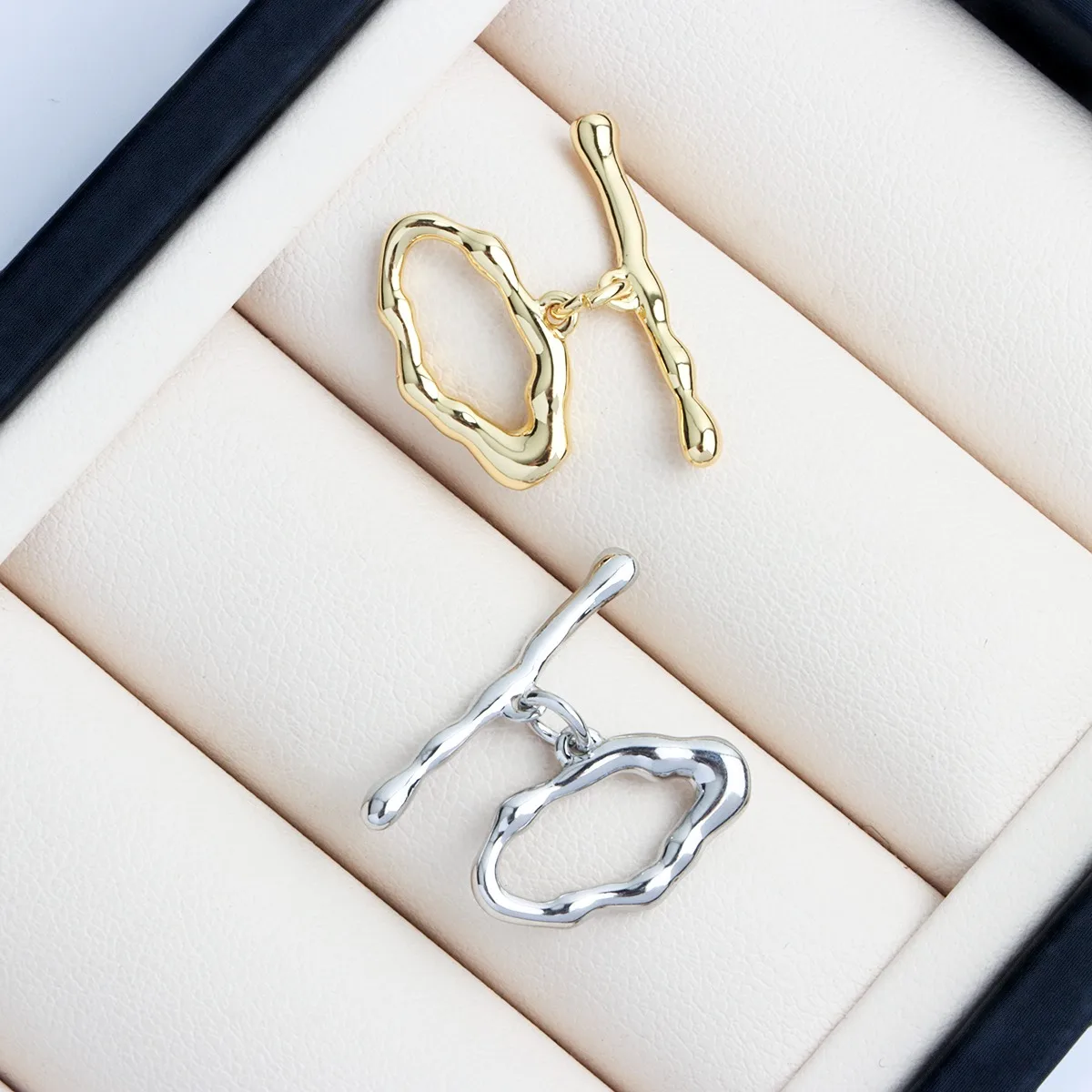 Kalung gesper OT Oval 14K, berlapis emas asli, tidak teratur, gesper kalung, ujung gesper penghubung, Aksesori Perhiasan DIY