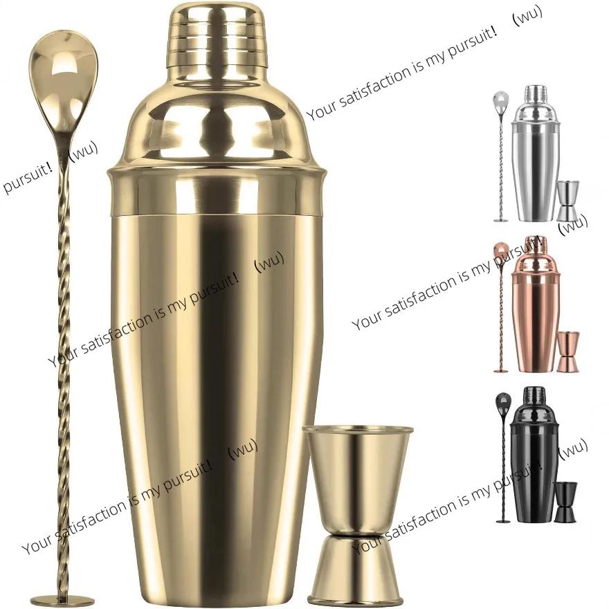 Stainless steel shaker three-stage cocktail shaker snow cup 750ml bar shaker three-piece set