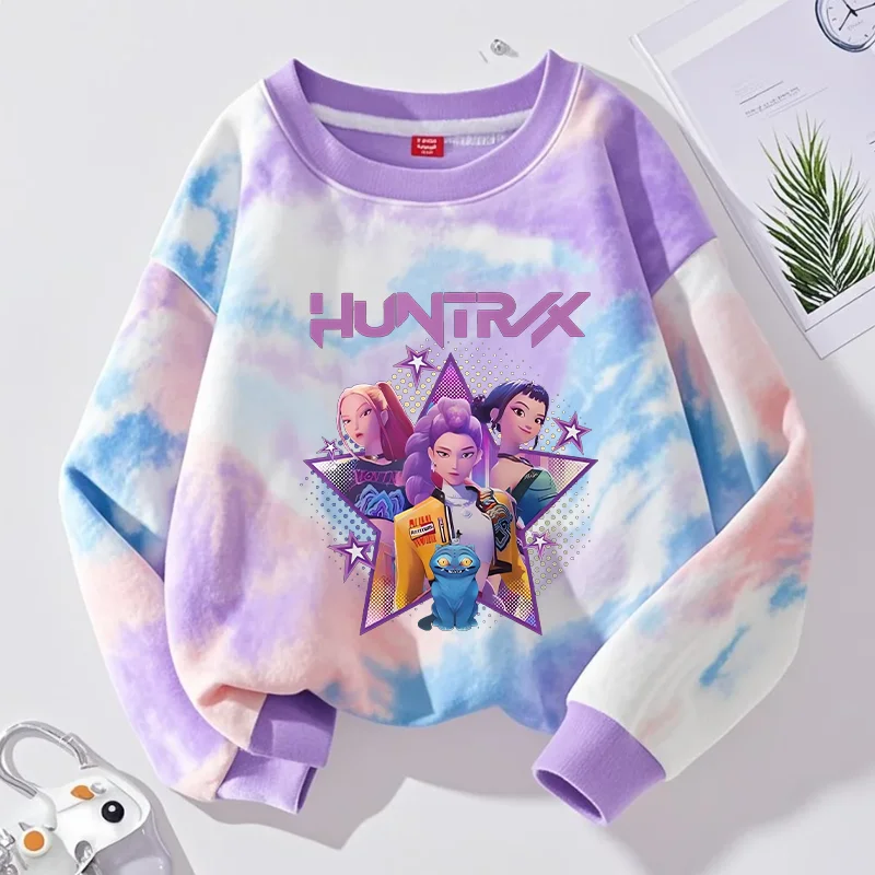 

Толстовка KPop «Охотники на демонов» Руми, аниме, весенне-осенняя одежда с героями мультфильмов, универсальные топы с длинными рукавами для девочек, модные топы для отдыха