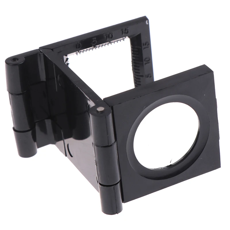 1Pcs 10X 28mm Microscope Folding Magnifier Stand Loupe With Scale For Textile Optical Foldable Magnifying Glass Tool