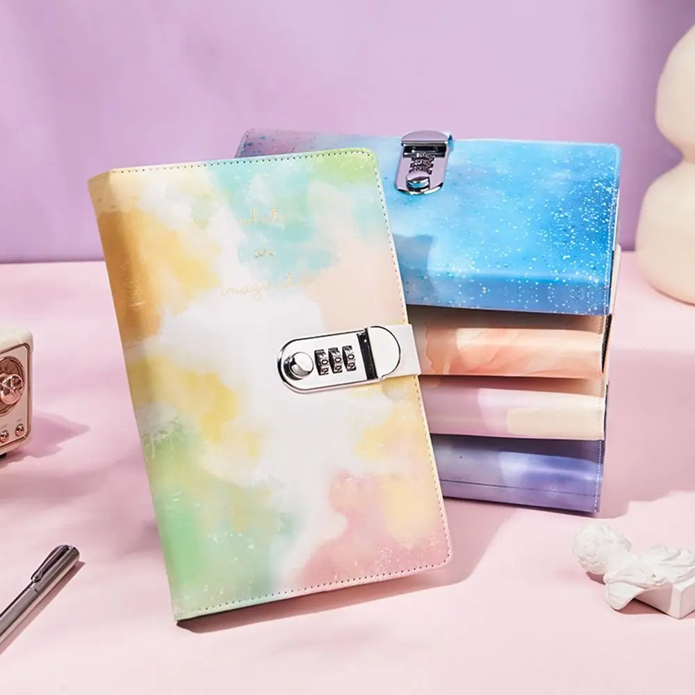 

240 Pages A5 Journal Notebook Thickened Protecting Secrets Password Book with Lock PU Leather Waterproof Student Notepad