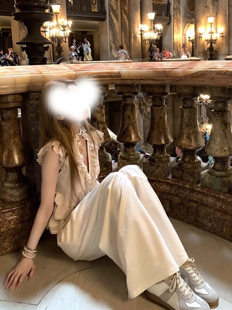 Design pesado v-ne renda guarnição chiffon topo solto casual saia longa conjunto feminino faion verão outfit ort sve