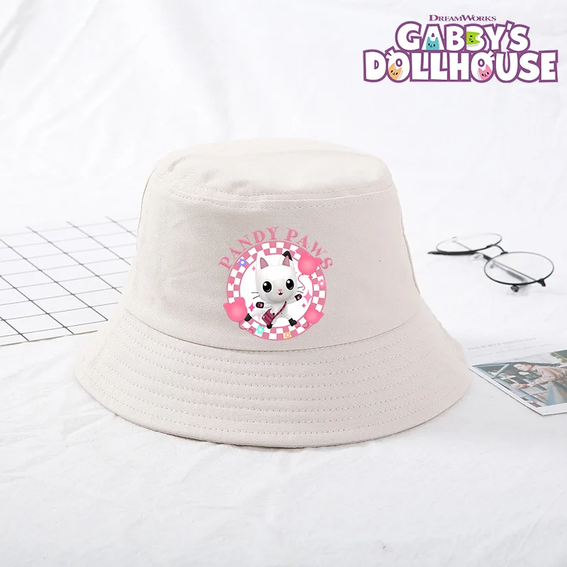 

Gabby Dollhouse Bucket Hat Cotton Children Pot Flat Shade Sun Protection Spring Autumn Hats Cartoon Parent-Child Headdress Gift