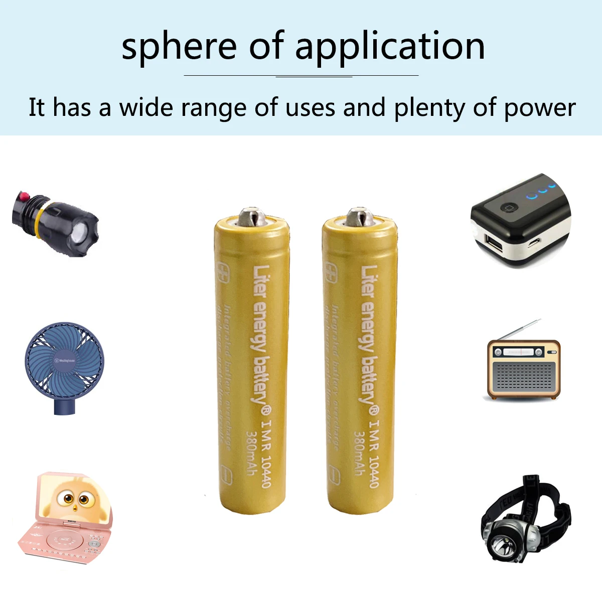 

40pcs Liter energy battery 3.7V 380mAh High Capacity 10440 Li-ion Rechargeable AAA Battery for LED Flashlights Laptop Batteries