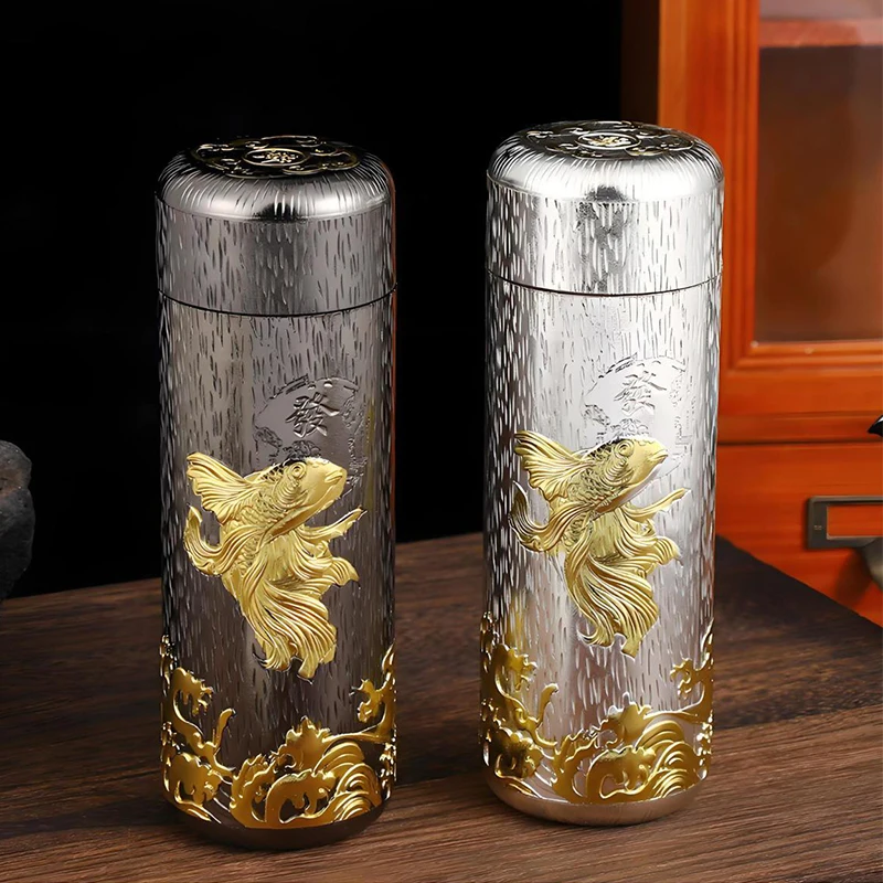 Teapot kettle insulation inner wall pure silver 99.9% 300ml insulated cup stainless steel drum insulation travel coffee cup
