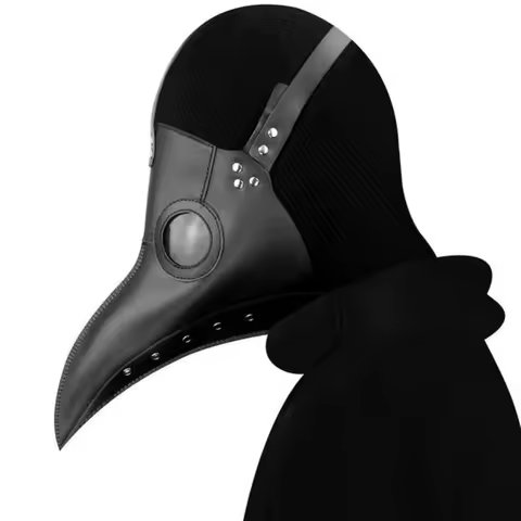Creative Long Nose Beak Steampunk Bird Mask Funny Cartoon Plague Doctor Mask Plastic Halloween Bird Mask Nightclub