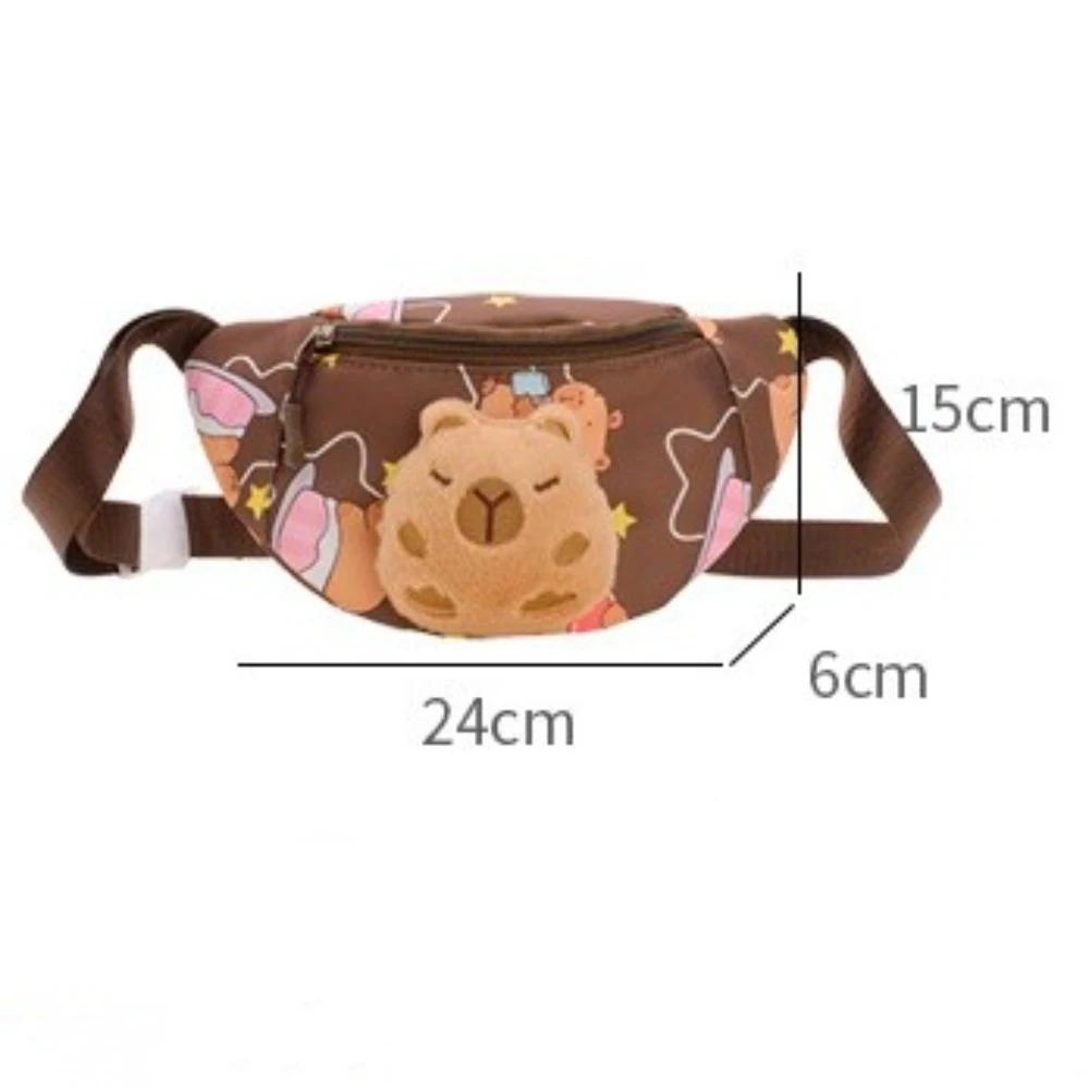 Borsa da petto per bambini Capybara Cartoon di grande capacità con borsa a tracolla per bambola di peluche Borsa a tracolla semplice con tracolla regolabile