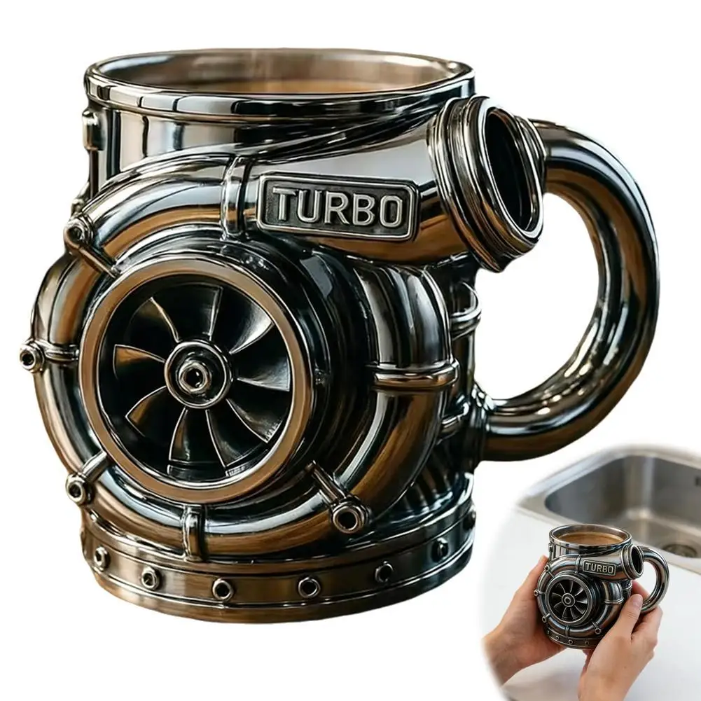

New Turbocharger Design Cup: Unique V8 Turbocharged Engine Coffee Mug Handcrafted Gift Drinkware Gift For Men Water Container