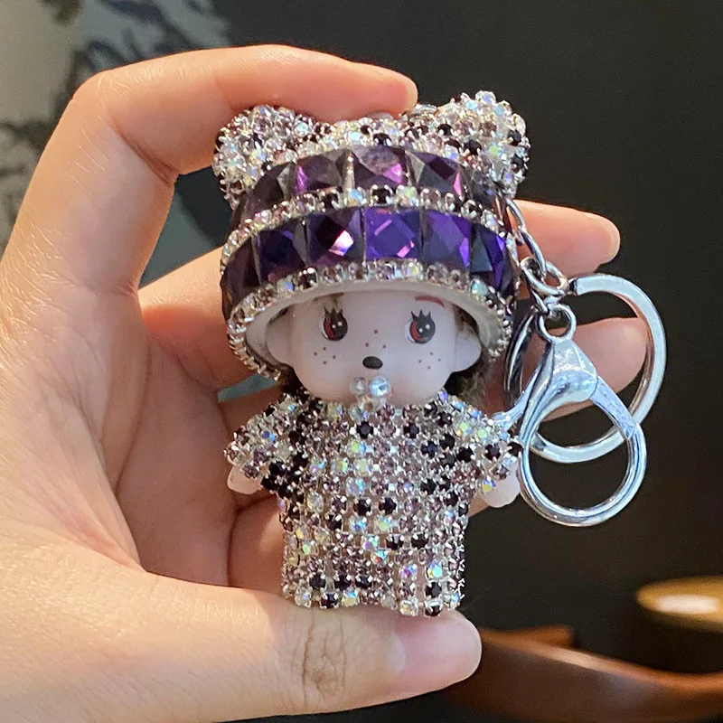 New Kawaii Cute formongqiiq Diamond Car Keychain Female Cartoon Couple Car Bag Pendant Children’s Birthday Gift Christmas Gift view 2