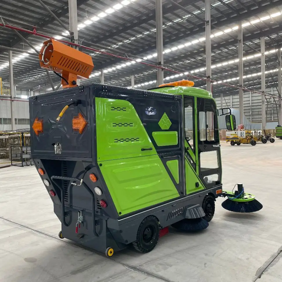 Hot Sales Full-Closed Four-Wheel Electric Street Sweeper Automatic For Hotel Floor Industrial Ride Urban Cleaning