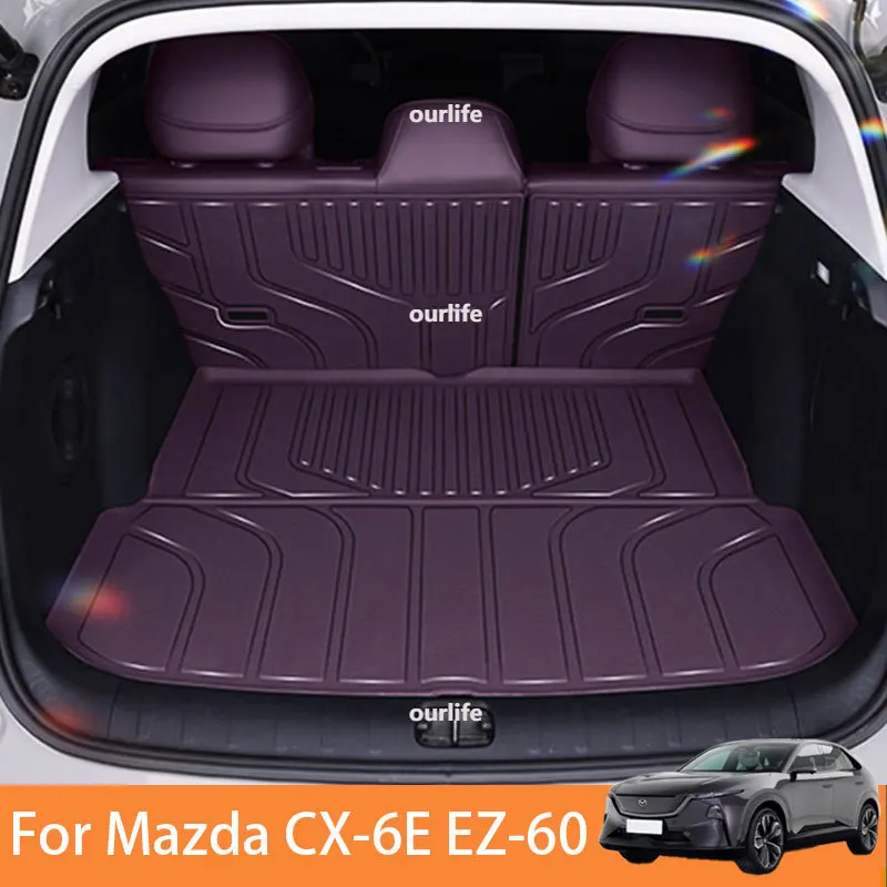 For Mazda CX-6E EZ-60 2027 All Weather Full Coverage TPE Car Trunk Mat Odorless Flexible Rear Cargo Liner for Daily Accessories