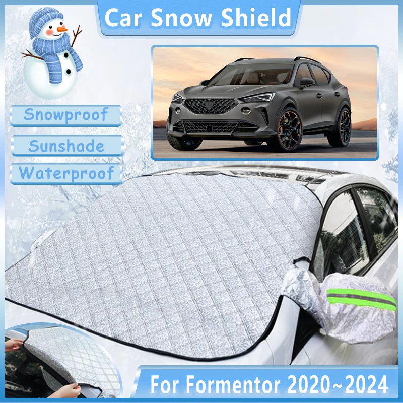 Outdoor Winter Car Snow Cover For Cupra Formentor 2020 2021 2022 2023 2024 Windshield Window Anti Frost Sunshades Accessories