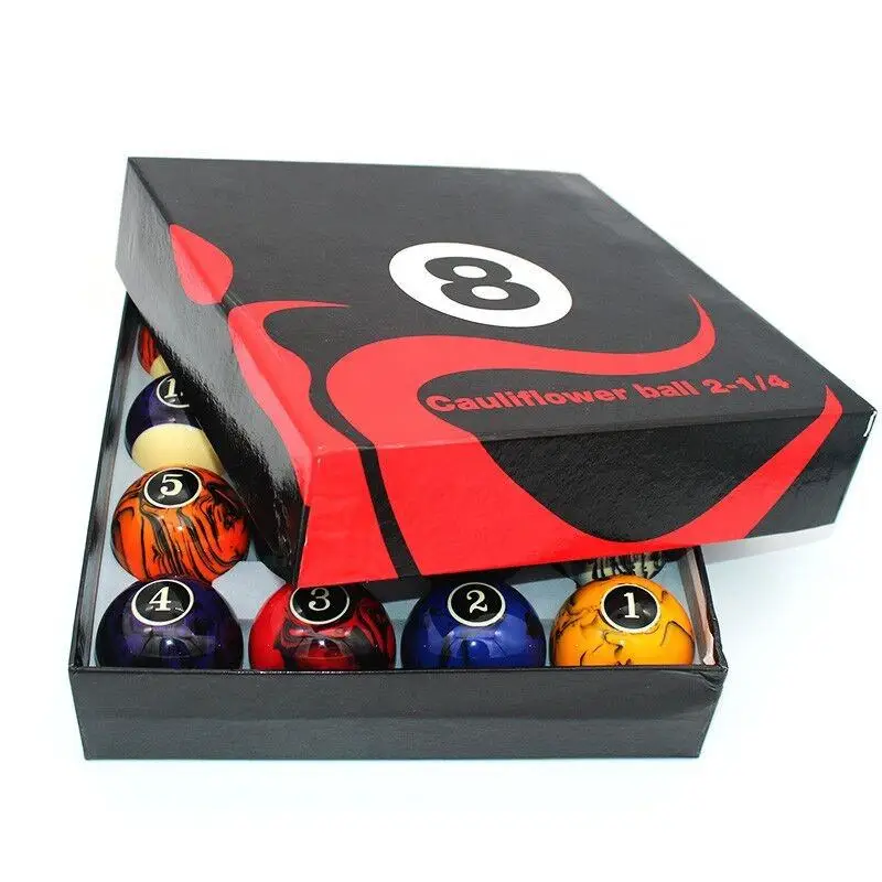 Premium New Marble-Style Billiard Balls of Phenolic Resin,Swirl Pattern Pool Balls Set of 57.2mm/2-1/4'',16pcs/box