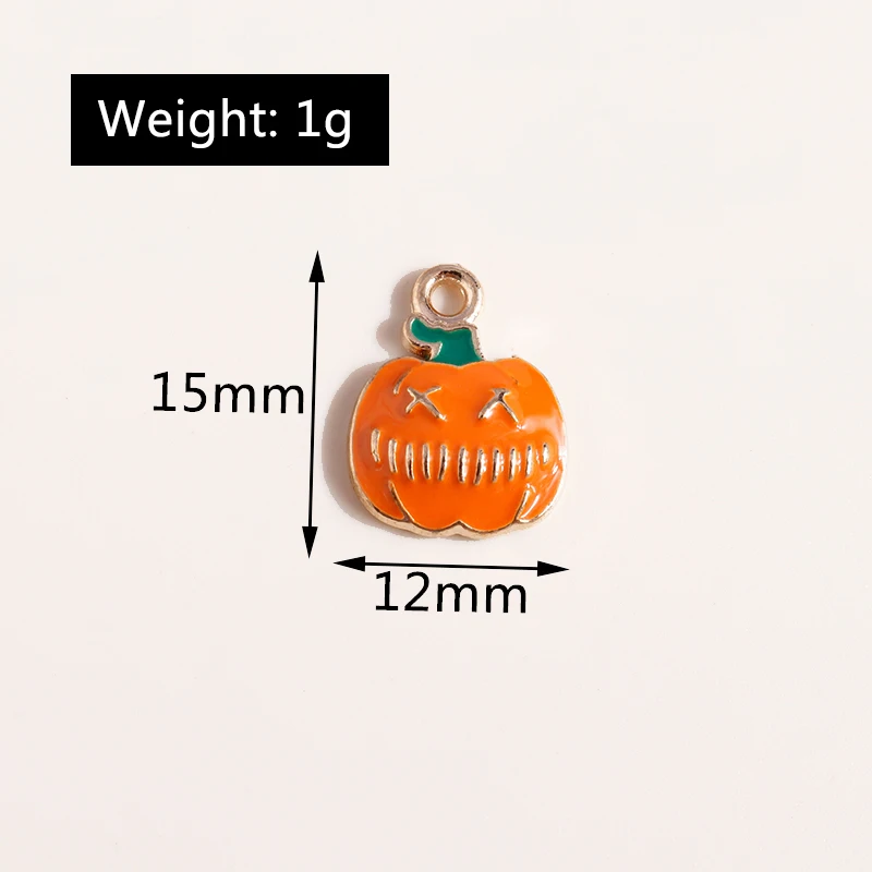 10Pcs Mix Halloween Charms Enamel Halloween Pumpkin Charms Pendants for Dangle Earrings Bracelet Necklace DIY Jewelry