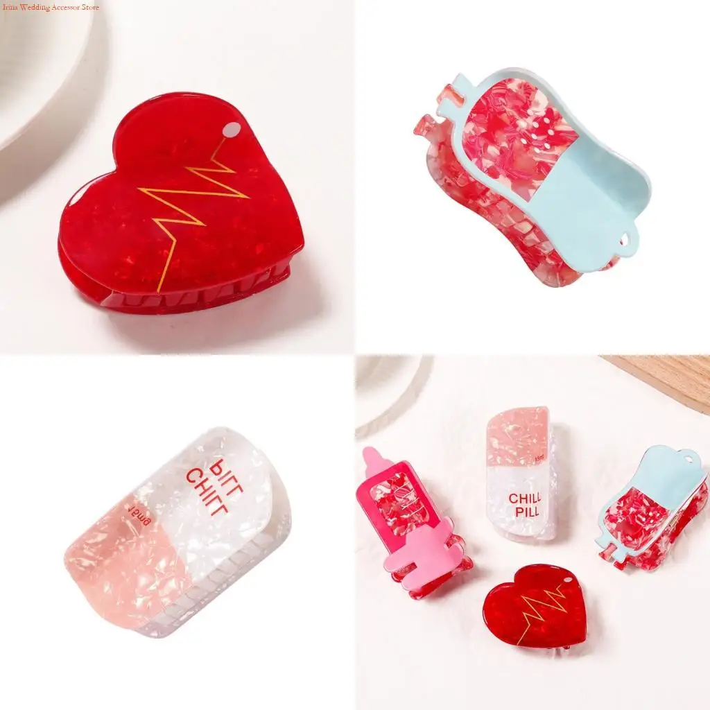 G92D Trendy PVC Hair Clip With Cartoon Character Strong Hold Hairpin For Long Hair