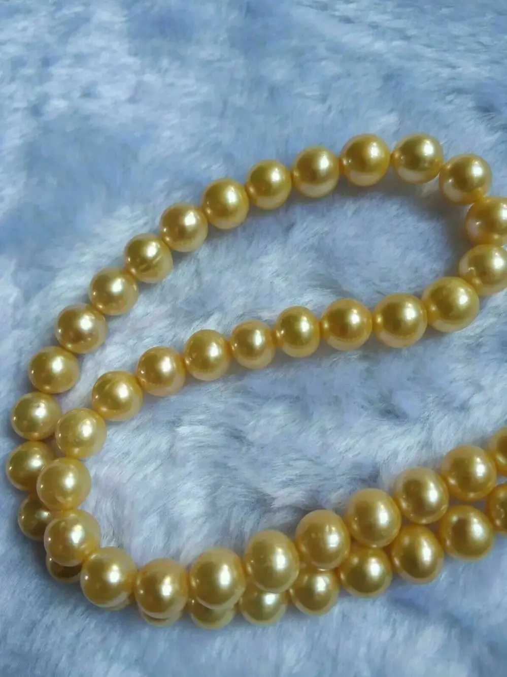 

Beautiful 20" AAA+ 9-10mm Real Natural South Sea Gold Pearl Necklace 14k Freeshippings Items