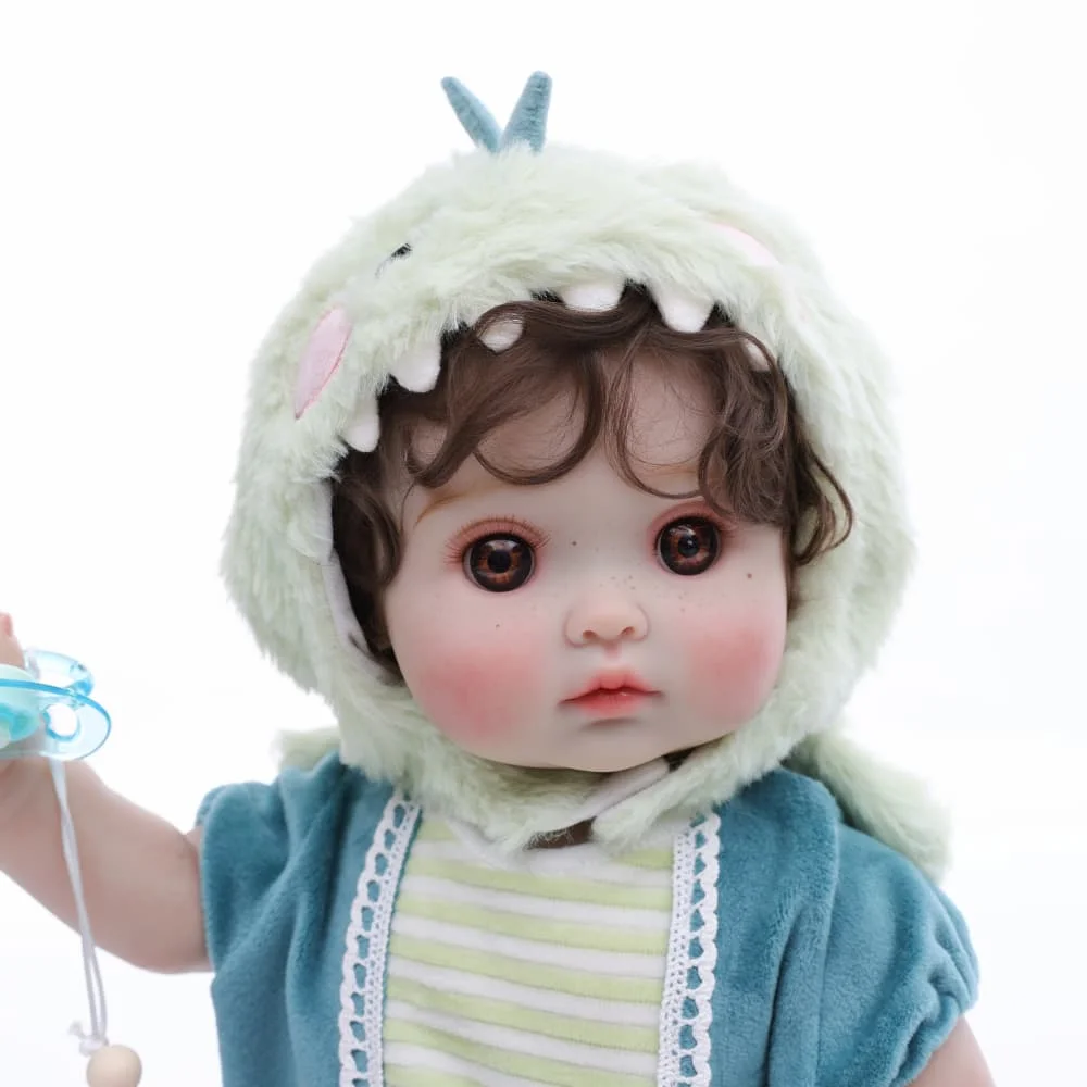 

Cloveray 18 inch Green Dinosaur Soft Plastic Realistic Rebirth Doll Plush 44 cm High Quality Children's Birthday Gifts Toys