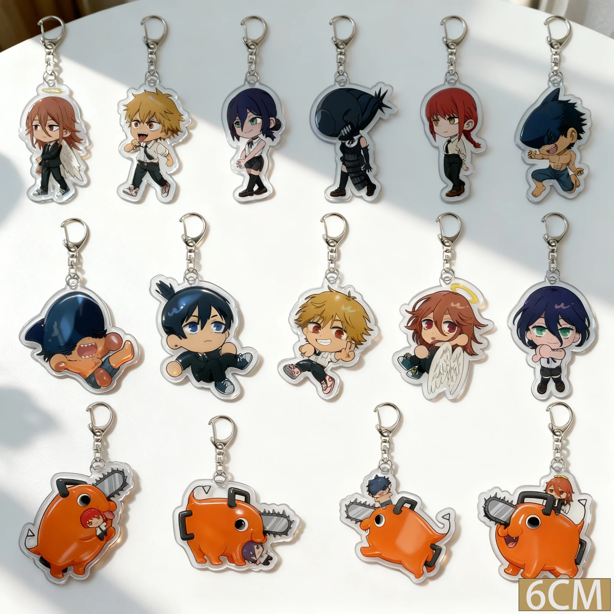 أنيمي بالمنشار رجل المفاتيح Denji/Pochita/Makima/الطاقة الاكريليك نموذج لوحة هدية الكريسماس الديكور لحقائب الظهر ومفاتيح السيارة