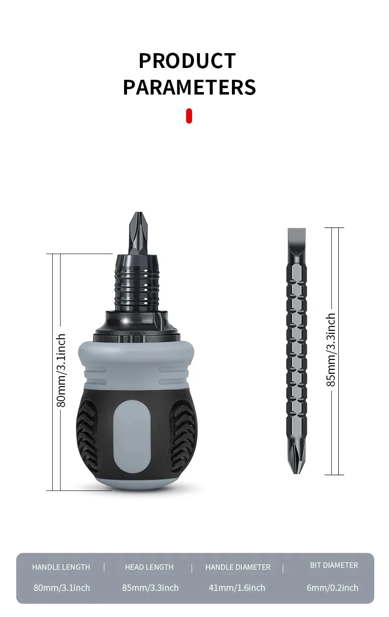 Short Shaped Ratchet Screwdriver Set Radish Head High Hardness Labor-Saving Multi-Functional Dual-Purpose Tool image 6