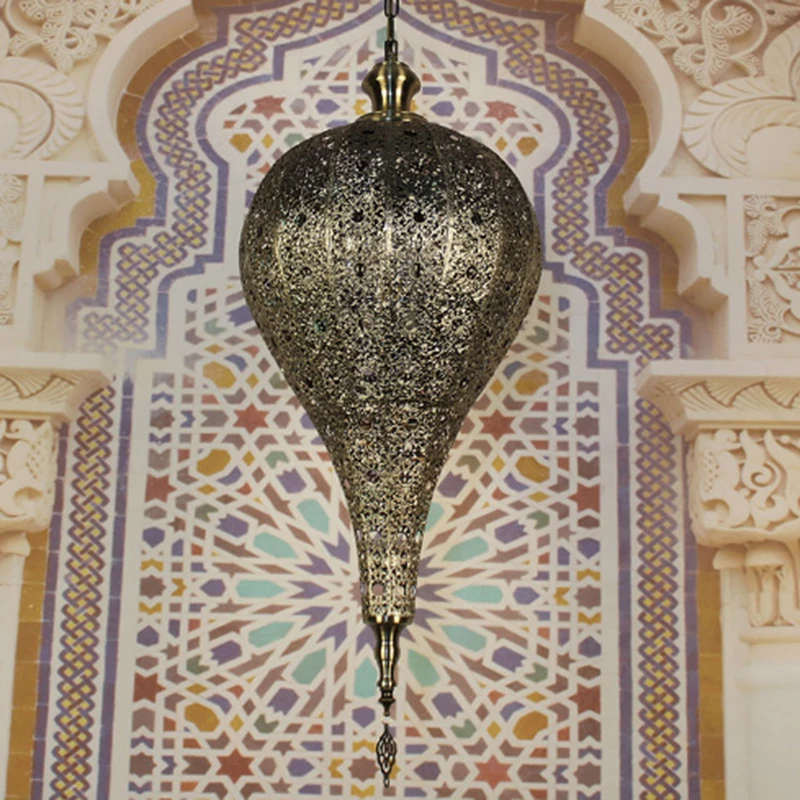 Southeast Asian Style Hanging Pendant Light Fixture Morocco Lamp Dining Room Turkish Asia Cloth Shop Restaurant Decor Chandelier