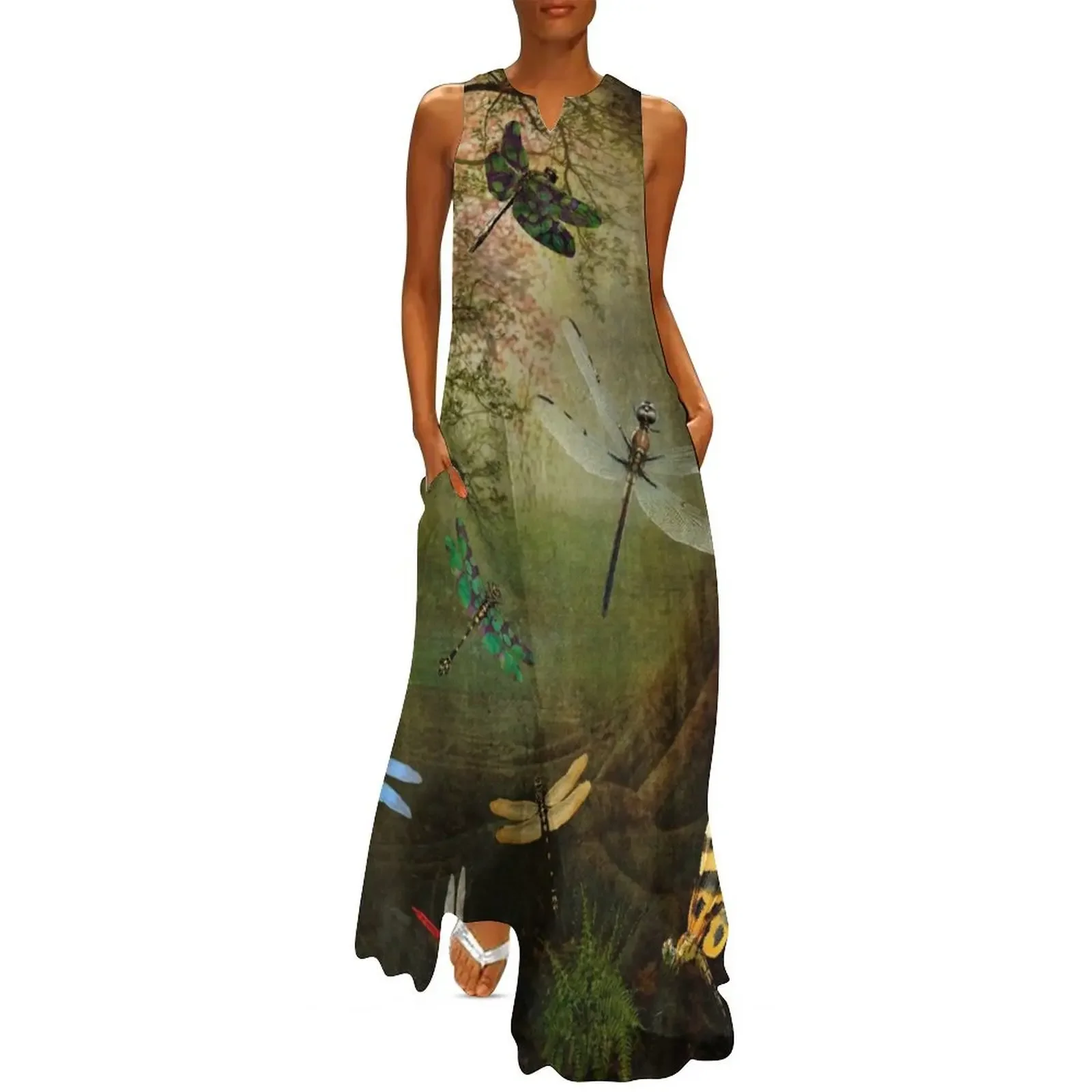 

Dragonfly Playground Long Dress Women's summer skirt dress summer 2025 women Dress
