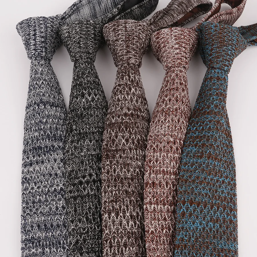 Brand New Man Fashion Men\'s Colourful Vintage Tie Knit Knitted Ties Necktie Narrow Slim Skinny Woven Cravate Narrow Neckties