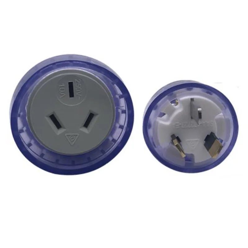 Transparent Copper 10A/15A 250V AU 3Pin male female detachable wiring plug Australia New Zealand assembly power plug socket