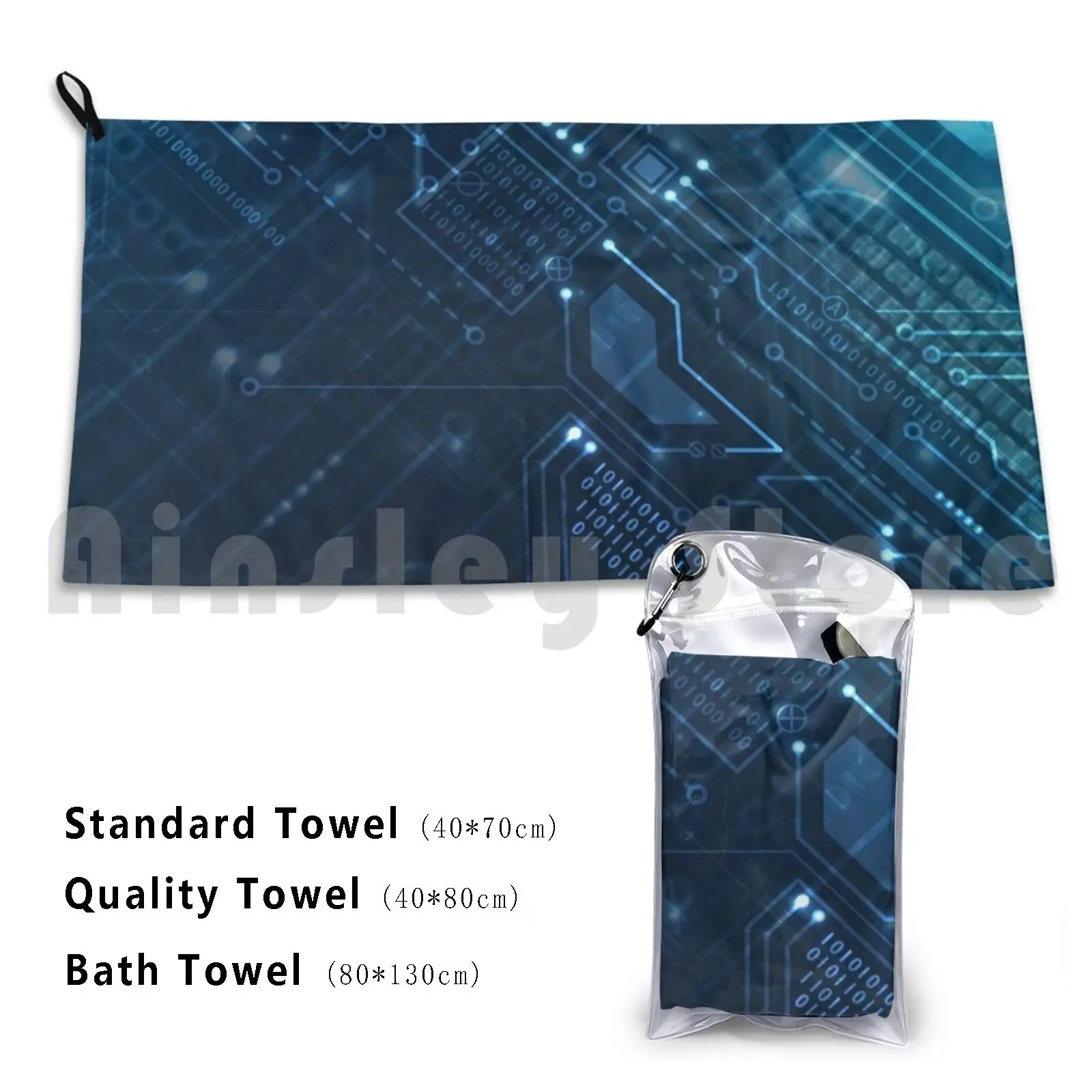 Circuit Board Electro Design Bath Towel Beach Cushion 404 Protect Secure Safety Safety