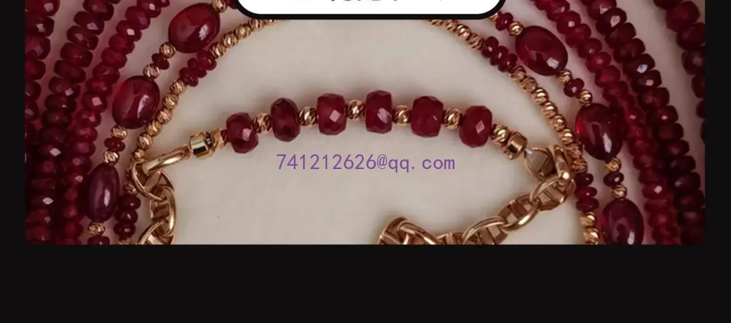 Ruohua Jewelry Wan Er = Pigeon Blood Ruby Bracelet Women's 18K Gold Treasure Bracelet Jewelry Red Bracelet Jewelry Gift