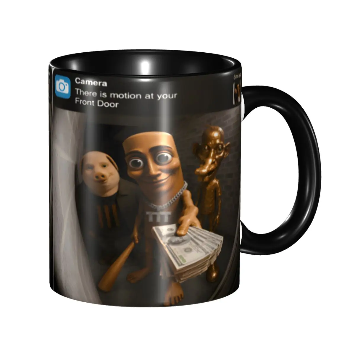 There Is Motion At Your Front Door Tung Tung Tung Sahur Meme Gift Mugs for Women Men Cute Tea Cup Birthday Present for Office