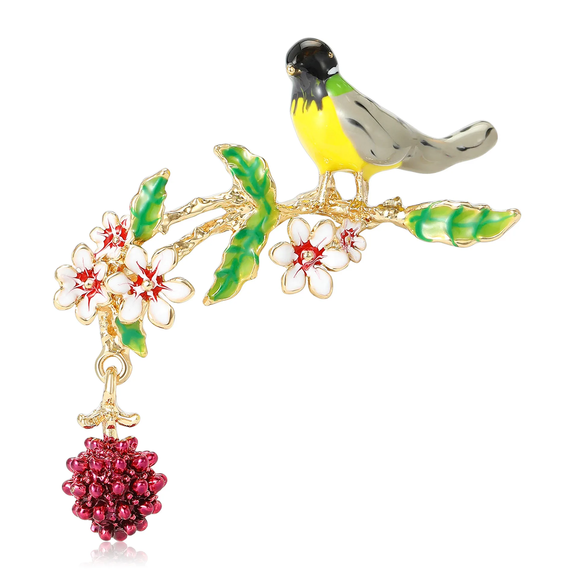 Rhinestone Enamel Bird Animal Brooch, Rhinestone Cute And Exquisite Floral Pin, 2-Color Hat Accessory, Banquet Daily Jewelry