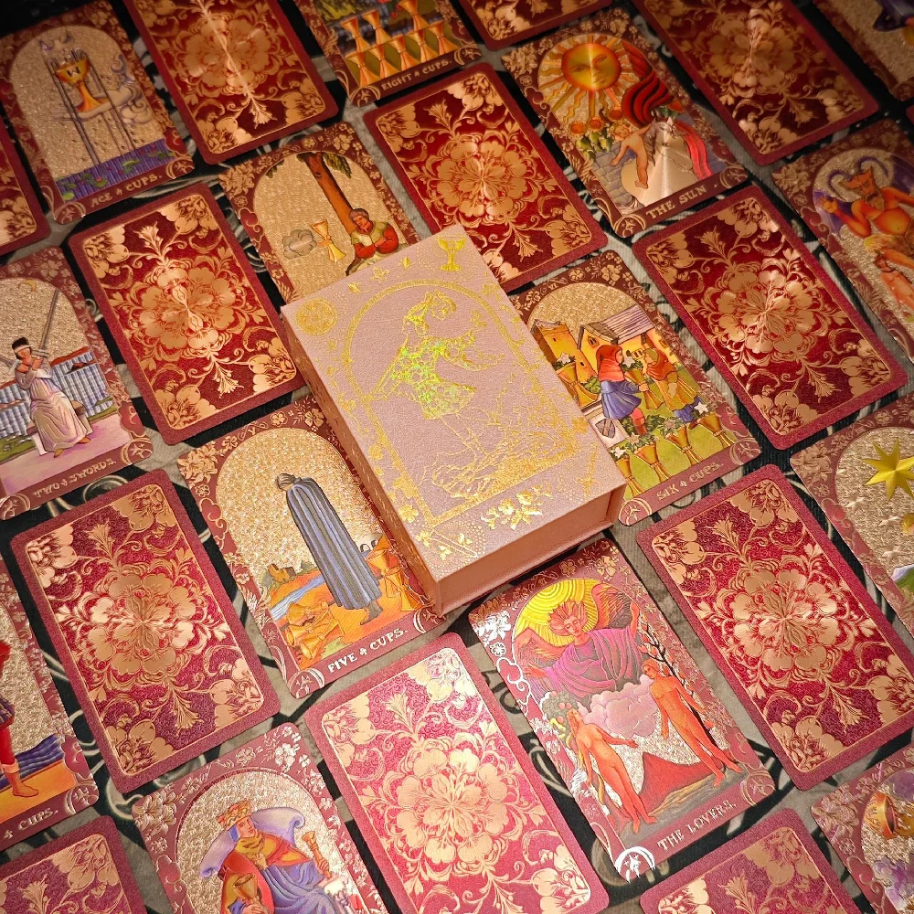 

Waite Tarot Gold Foil Genuine Tarot Tarot Color Printing Pet Waterproof English Instruction Card Board Game